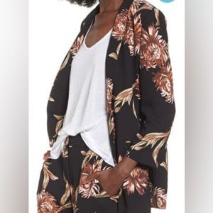 Leith Black Floral Detail Blazer size M